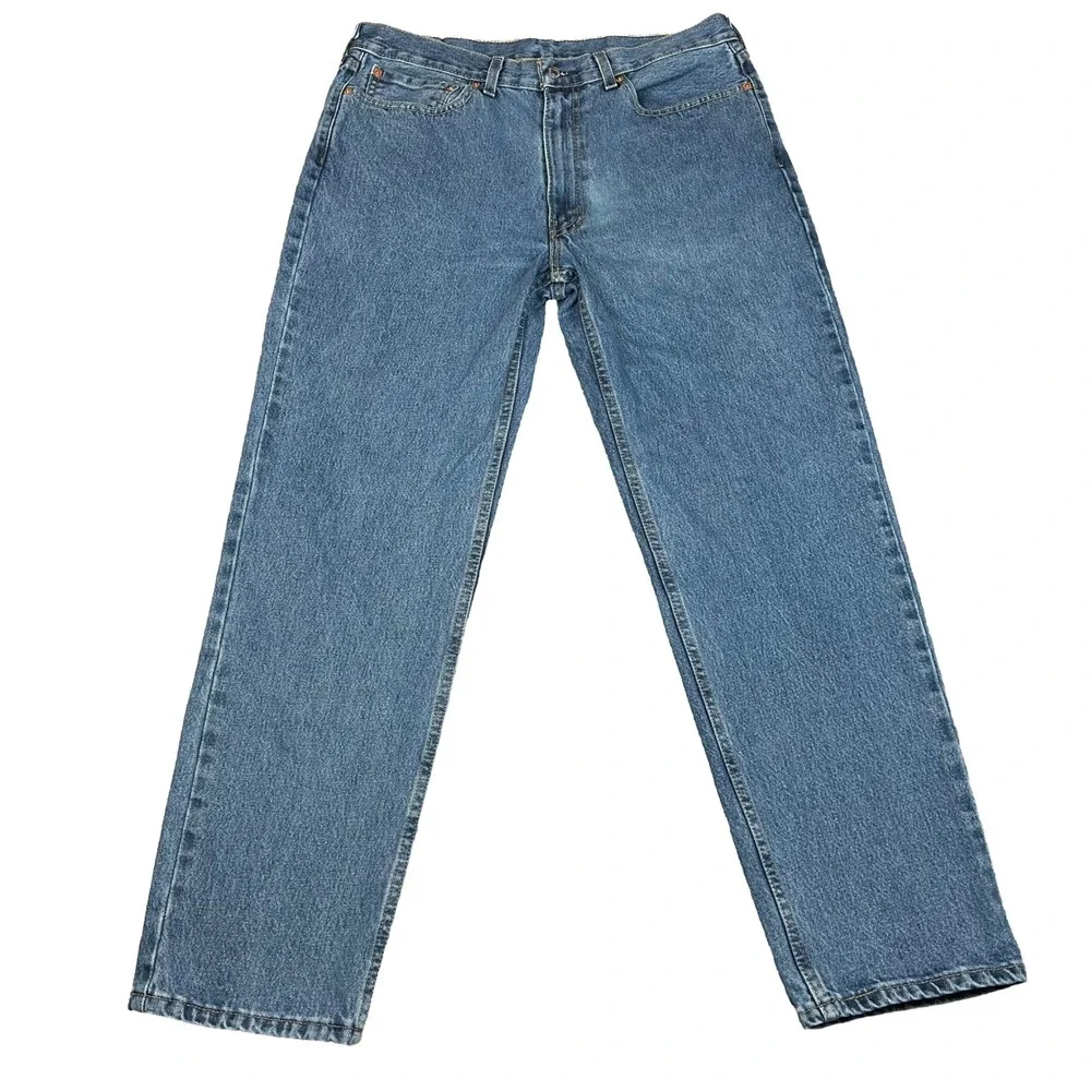 EUC Levis 550 Relaxed Fit Mens Blue Denim Jeans 36x32 Medium Wash Tapered Leg